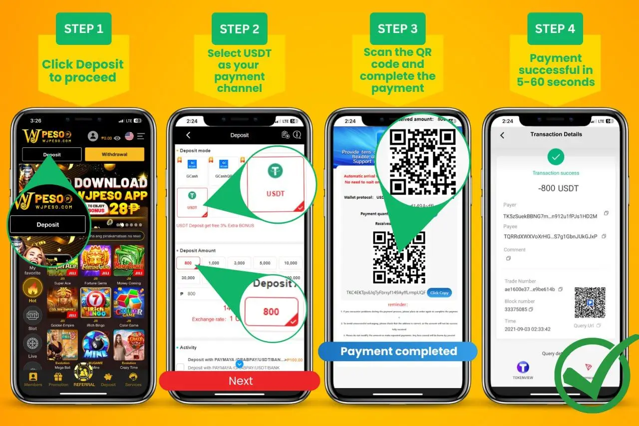 88JL DEPOSIT Thru USDT