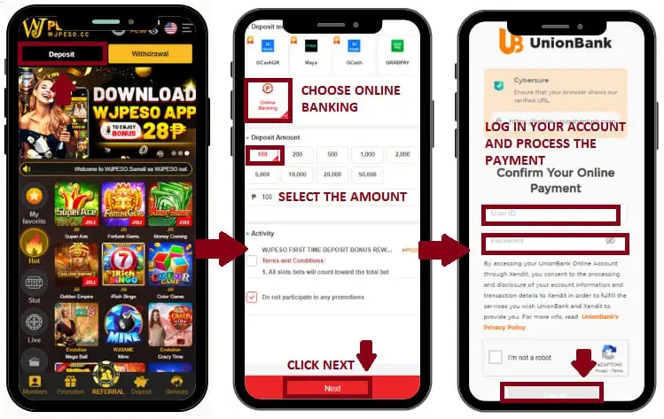 88JL DEPOSIT Thru internet banking