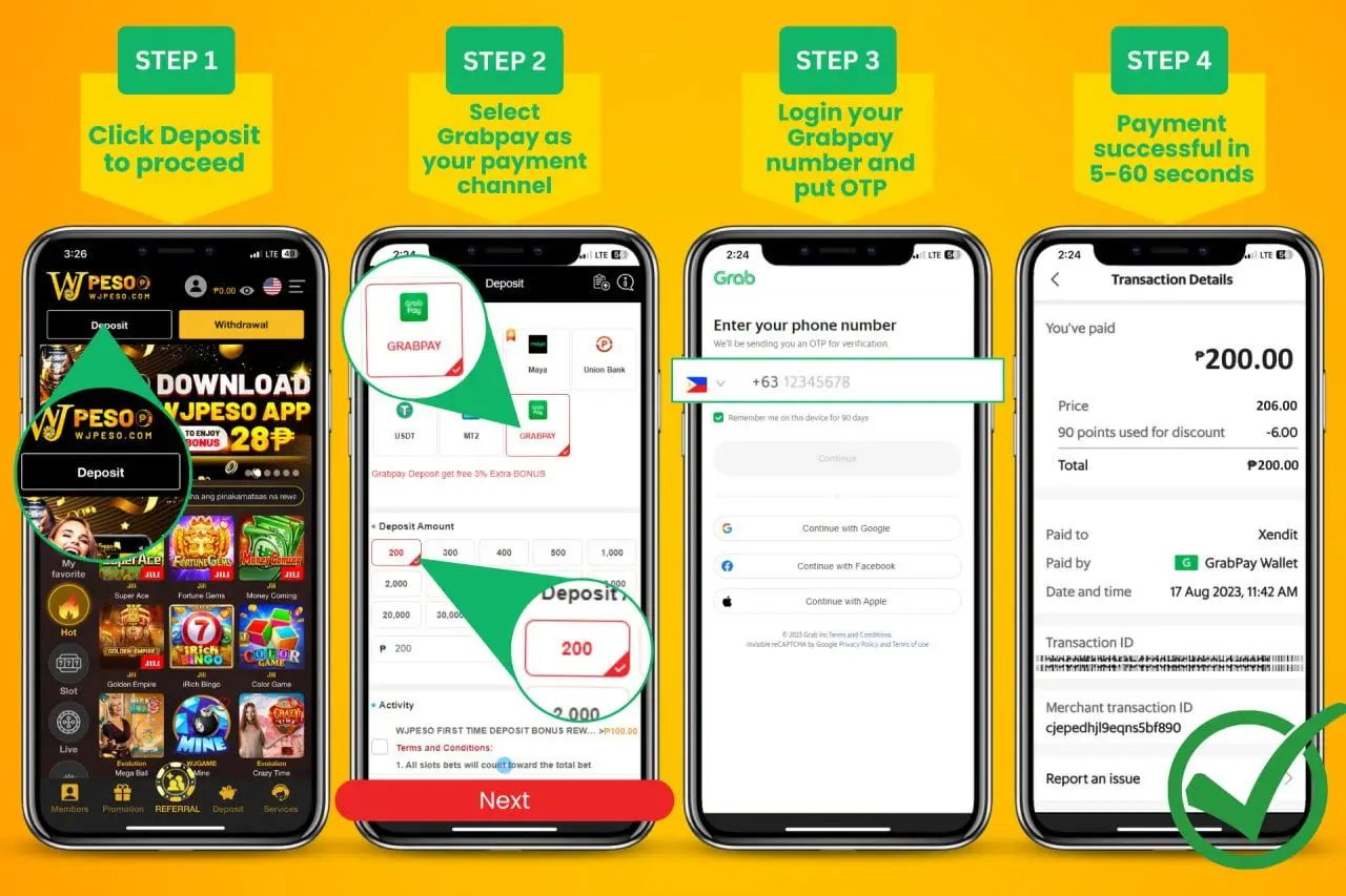 88JL DEPOSIT Thru GRABPAY